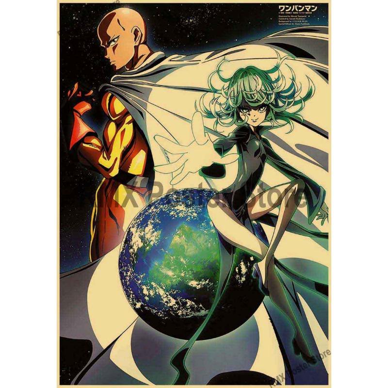 One Punch Man Posters Aesthetic Home Decor HD Print Pictures Living Room Bar Cafe Wall Art Painting Kraft Paper Anime Poster
