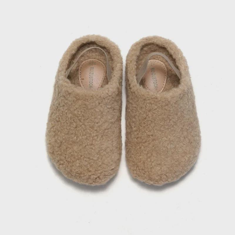 Сандалии Ruizu Kids Furry Cork Cotton Warm Velvet Sandals - Сандалии для мальчиков и девочек из флиса и хлопка