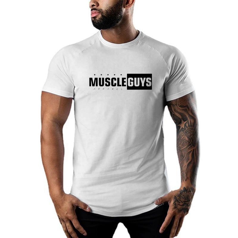 Летняя спортивная одежда с принтом Do The Work, мужская хлопковая модная Повседневная футболка с круглым вырезом для бодибилдинга, фитнеса, тренажерного зала, 6 цветов