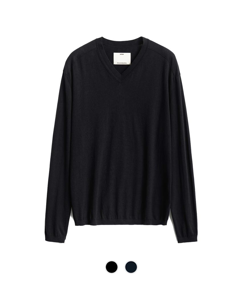 Вязаный джемпер Poteoli Air Cotton с V-образным вырезом - 2 цвета