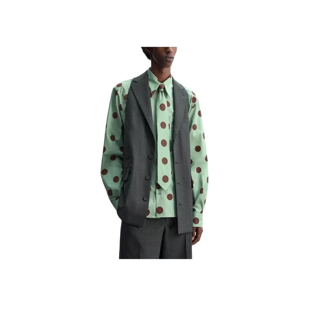 Zara X Harry Lambert Collaboration FW24 Loose-Fit Vest With Button Closure And Patch Pocket Unisex Tops Gray 05845014-802