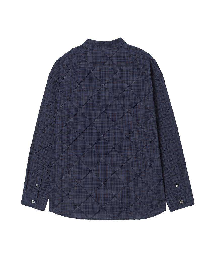 BEYOND CLOSET [Collection Line] Artisan Stitch Check Shirt Navy