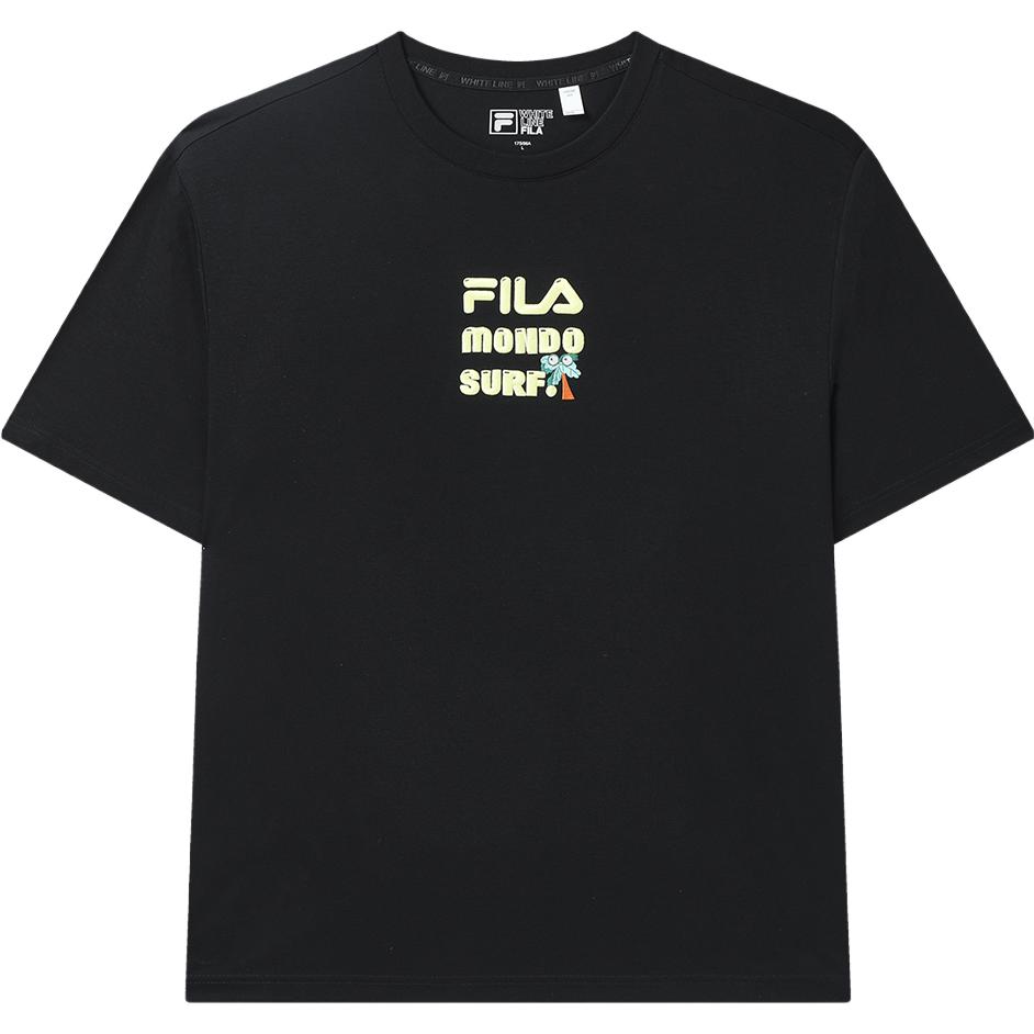 Fila Свободная модная футболка с коротким рукавом Мужские топы Черный F11M329115FBK
