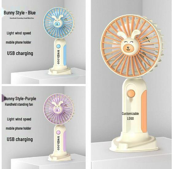 Rechargeable USB Mini Cartoon Snail Fan - Handheld & Desktop Electric Fan Gift