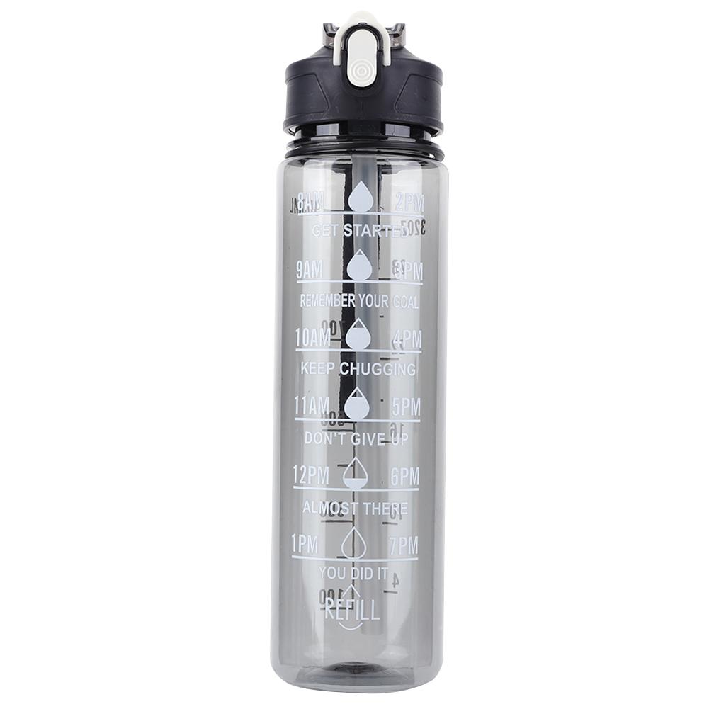 800ml Sports Water Bottle with Straw & Handle Outdoor Travel Bottle Leakproof Motivational Drinking Bottle for Boys Girls