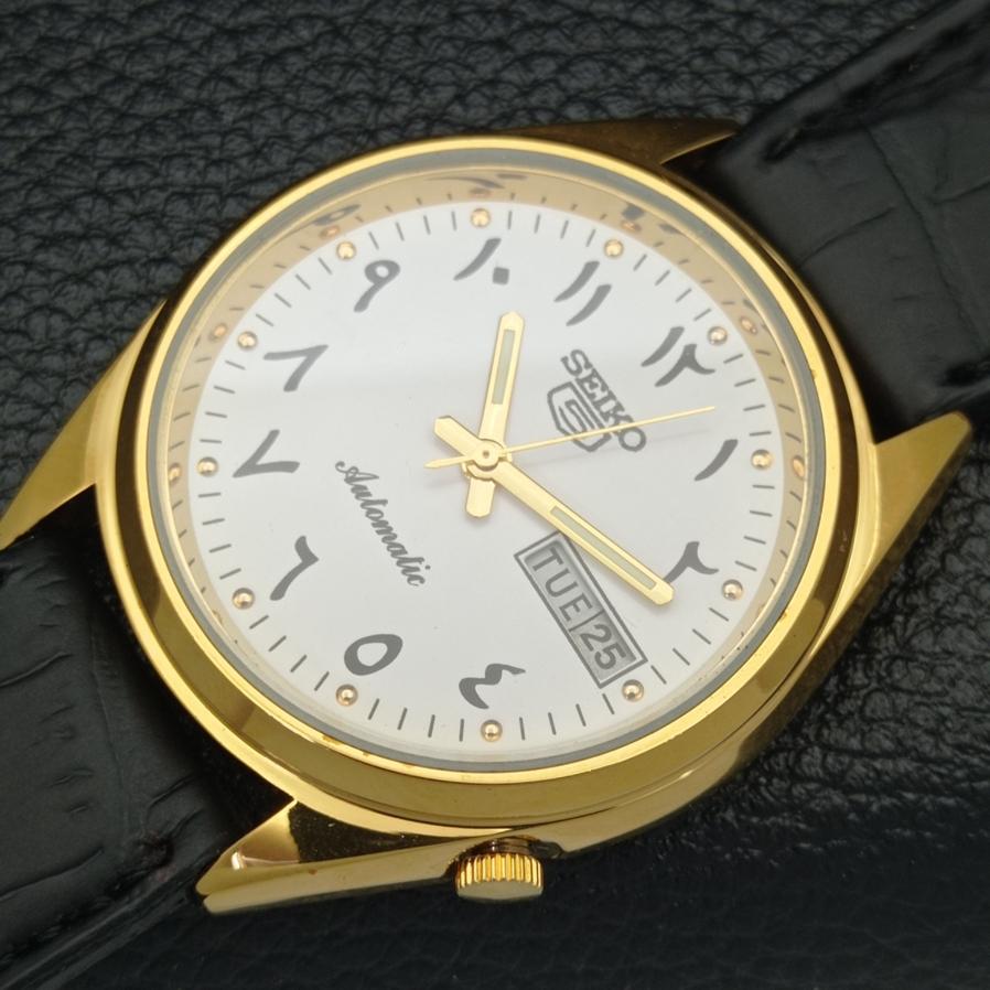 ВОССТАНОВЛЕННЫЕ ВИНТАЖНЫЕ SEIKO 5 AUTO 6309A ЯПОНИЯ МУЖСКИЕ АРАБСКИЕ СЕРЕБРЯНЫЕ ЧАСЫ a425930-2