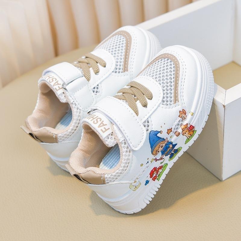 Summer Autumn Kids Toddler Shoes Cartoon Leather Low Top Sneakers For Boys Girls White Casual Walking Trainers