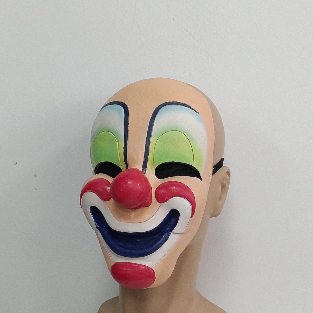 Smiling Clown cosplay Latex mask Halloween-themed room escape makeup party decorations, including funny headgear