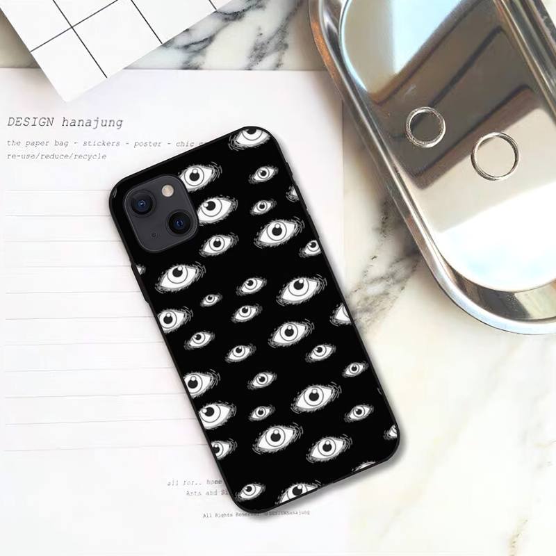 Чехол для телефона со страшными глазами и лицом для iPhone Mini 11 12 13 14 15 Pro XS Max X Plus SE XR Shell