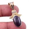 Natural Iolite Gemstone 925 Solid Sterling Silver Two Tone Pendant 1.50" J6n38