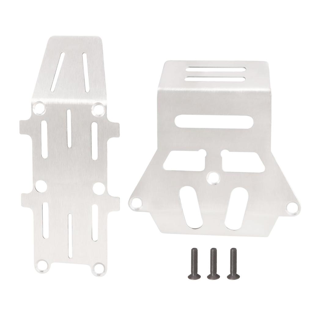 XBERSTAR RC Chassis Armor for Tamiya 1/10 Hornet EVO RC, Front and Rear Chassis Guards, Stainless Steel Skid Plates