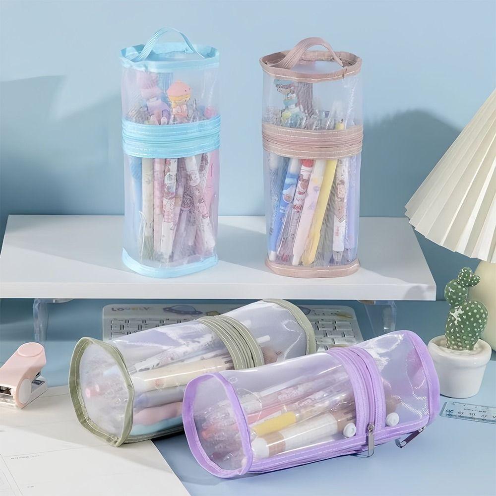 Цилиндрический пенал Двухцелевая сумка для канцелярских товаров Высококачественный пенал Школа Офис