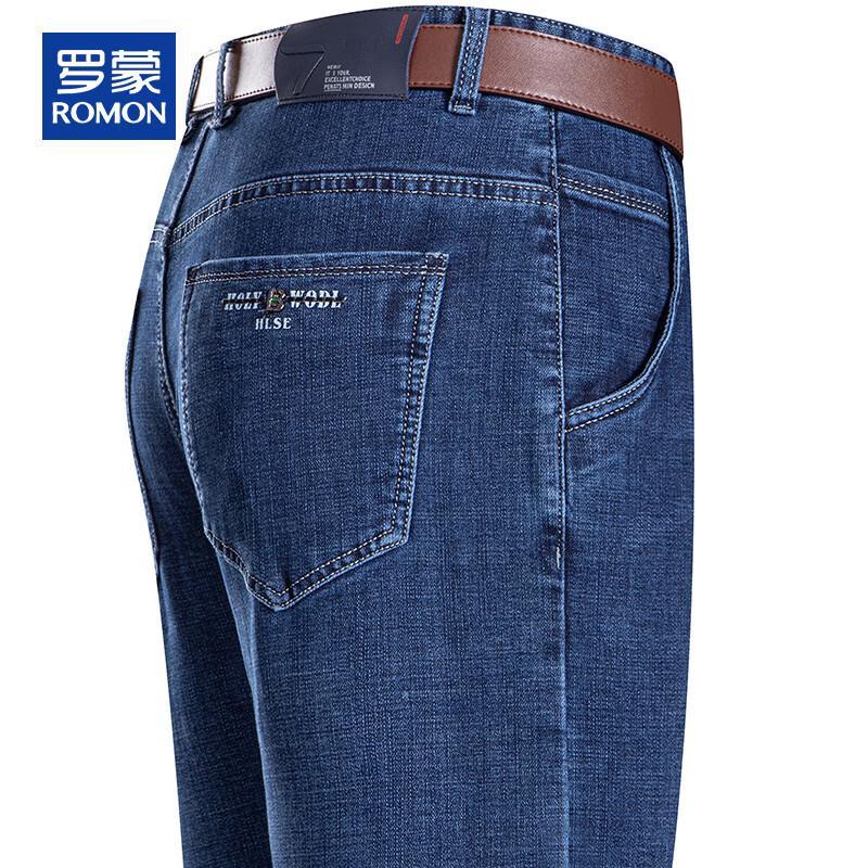 ROMON Мужские свободные джинсы прямого кроя, плотные, осенне-зимние