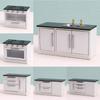 1:12 Scale Dollhouse Kitchen Cabinet DIY Miniature Dolls House Furniture Cupboard Crafts Sink Stove Accessory Toy