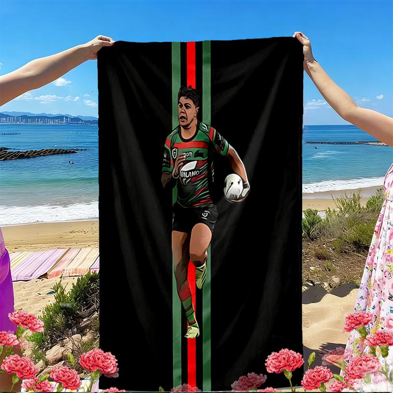 South Sydney Rabbitohs Print Beach Towel, Versatile Lightweight Absorbent Beach Towel for Pool Surf Yoga Bathroom, Perfect Birthday Holiday Gift