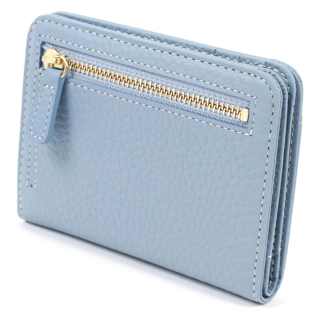 Compact Bifold Wallet PH0779 Blue Stitch 84911 [Kitamura] Gray/Ivory