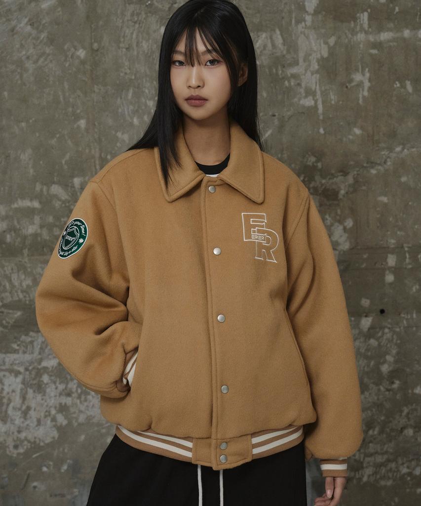 Erer Nautical Varsity Jacket Beige