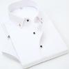 Men's Spring/Summer Casual High-End Short-Sleeved Shirt with Novel Button Design