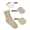 1 Pair of Women's Thick Plush Warm Floor Socks Braided Cozy Winter Casual Yoga Socks with Grips for Home Indoor Slippers Women