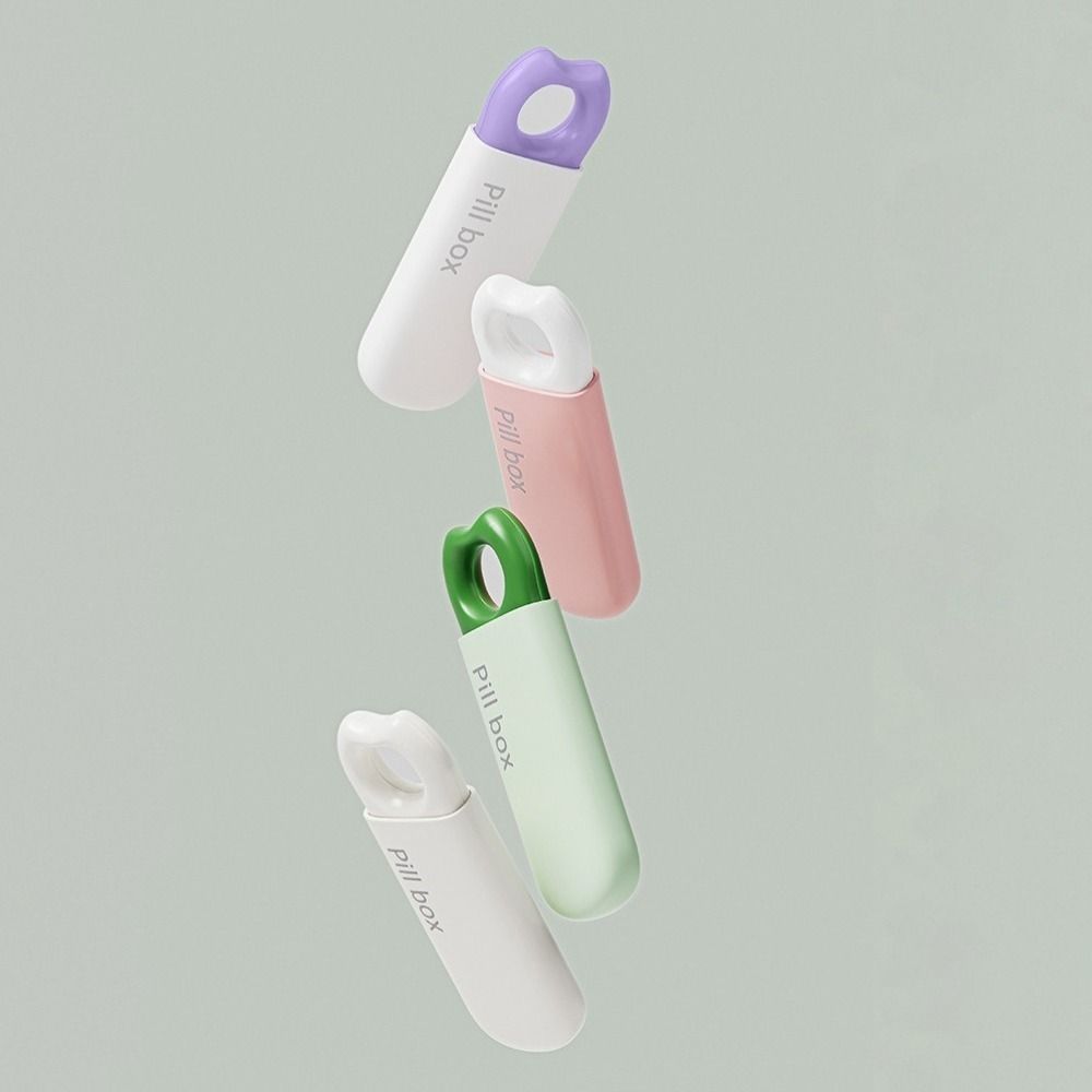 Vitamin Container Mini 3 Grids Pill Box Sealed Moisture-Proof Pill Storage Box Waterproof with Lids Pill Box Office