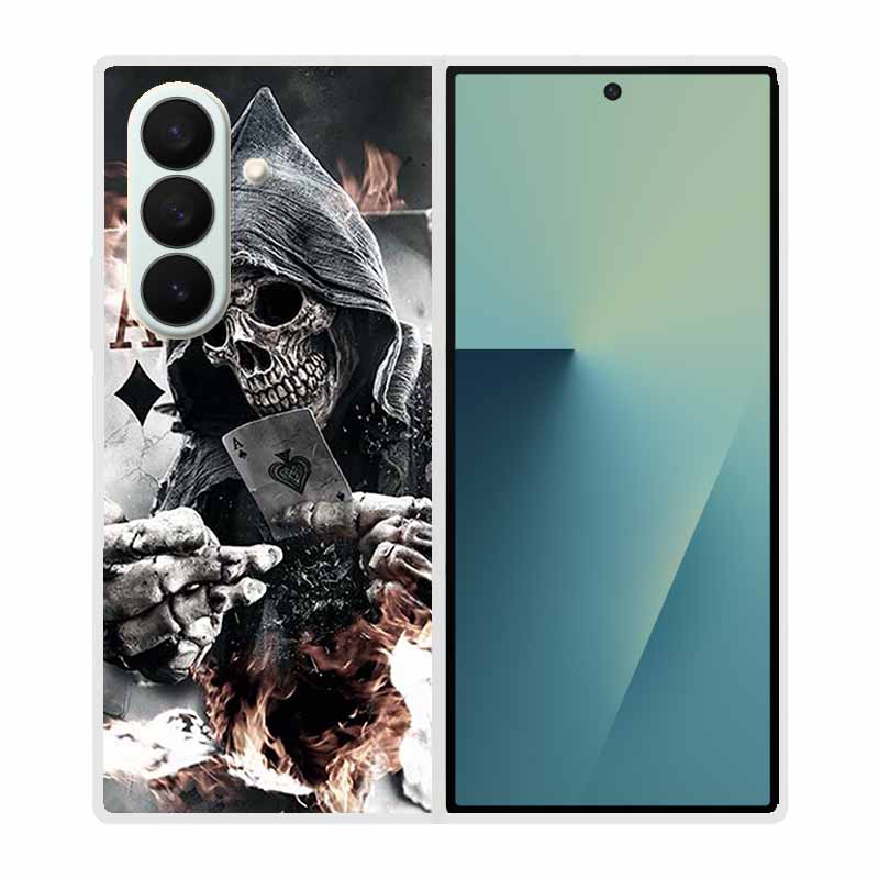 Phone Case For Samsung Galaxy Z Fold7Fold 7 Hard Plastic Flip Capa Coque Protective Clear Transparent Edge Shield Cover Casing