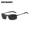 Royalhot Мужские супер крутые светоотражающие поляризационные солнцезащитные очки из металлического сплава Uv400, очки для вождения, очки
