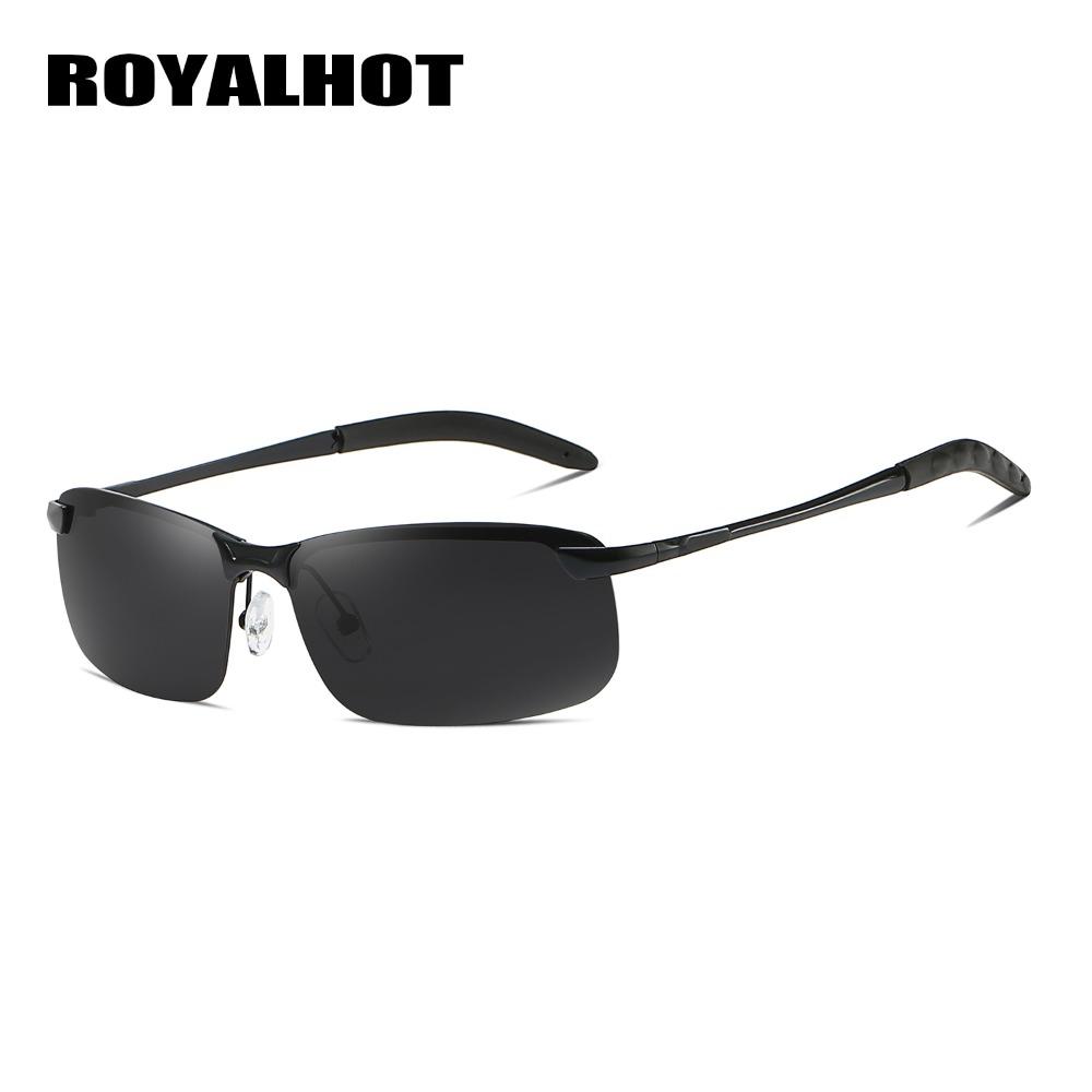Royalhot Мужские супер крутые светоотражающие поляризационные солнцезащитные очки из металлического сплава Uv400, очки для вождения, очки
