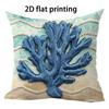 Deep Blue Mussel Texture Double-Sided Printed Pillow Cover Short Plush Suitable Living Rooms Bedrooms Sofas Throw Cushion Cover