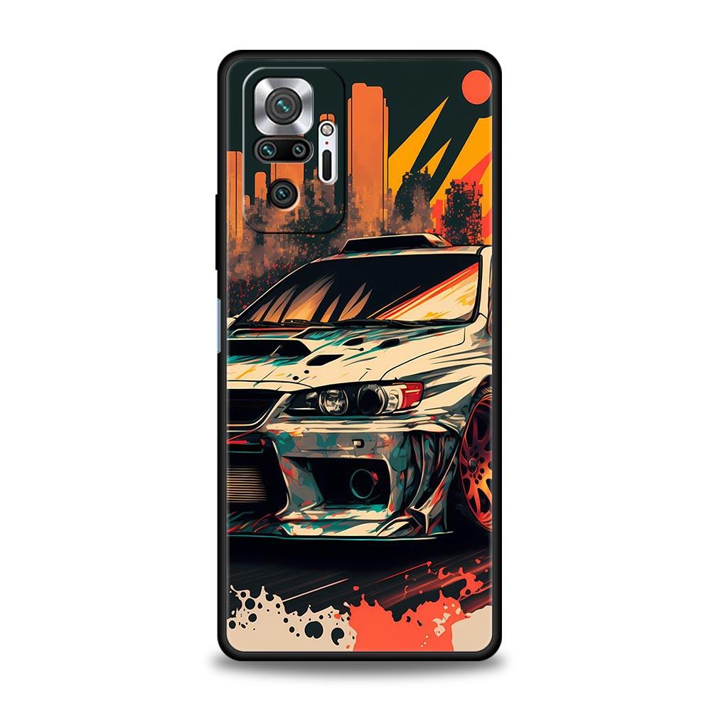 For Redmi 10C Cases Sports Car JDM Tokyo Drift Phone Case For Xiaomi Redmi Note 12 11 9S 9 8 10 Pro Plus 7 9T 8T 9C 9A 8A Cover