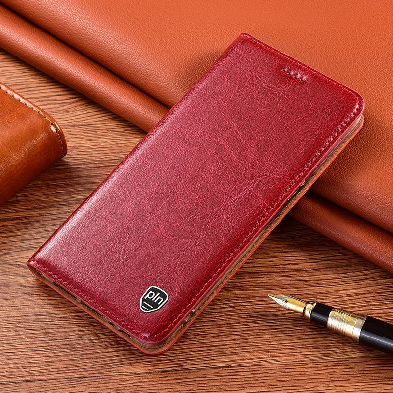 Samsung A23/A24/A30/A31 Genuine Leather Flip Case - Crazy Horse Protective Cover.