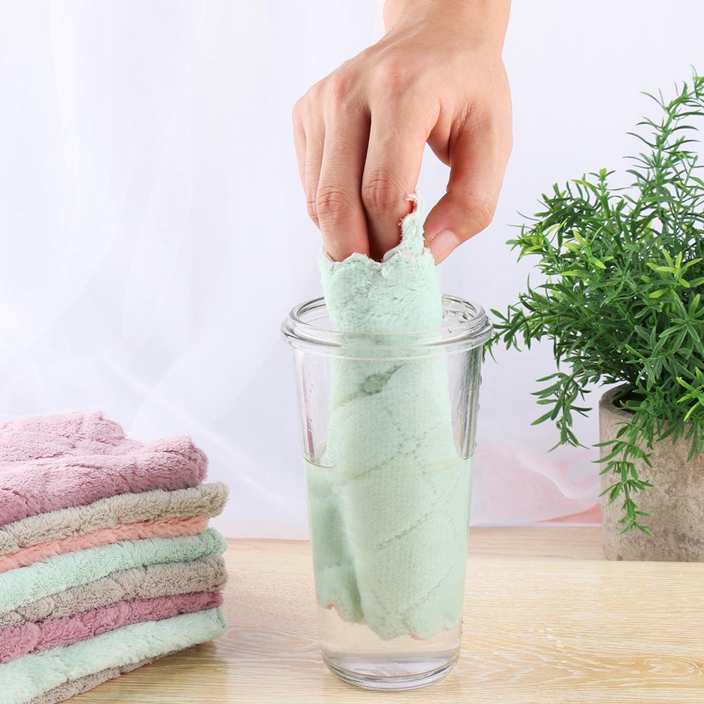 Dish Kitchen Super Absorbent Household Scouring Pad Non-stick Oil Rags Clean Cloths Cleaning Towel