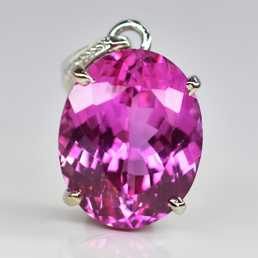 A+ Quality Pink Tourmaline Natural Pendant 925 Sterling Silver 28 Ct CERTIFIED AI-09-NS