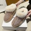 Fashion Winter Faux Fur Winter Ankle Boots Glitter Women Non Slip Plush Snow Boots Woman Thick Bottom Warm Shoes Platform Botas Mujer