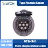 WUFEN Type 2 Female Socket Connector Socket IEC 62196-2 32A 1 Phase 3 Phase 4 Point Fixed AC Electric Vehicle Charging Station