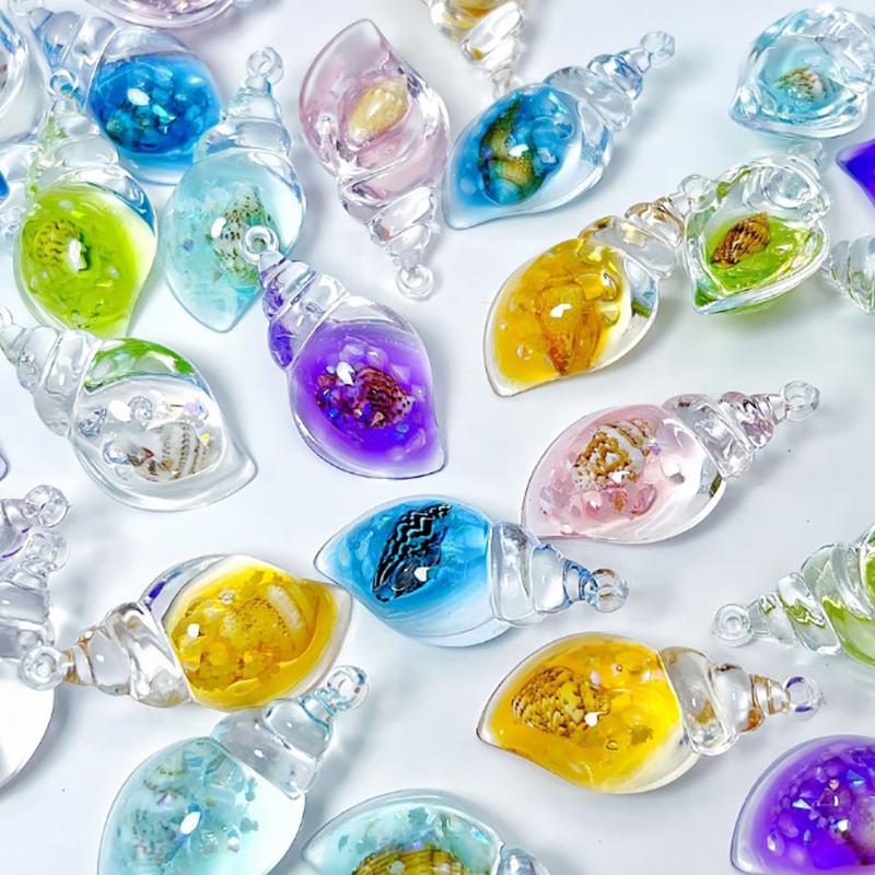 10 шт. подвески для поделок, аксессуары из серебристых раковин, ракушки в морском стиле, маленькие подвески в виде раковин, материалы, креативный цвет радуги