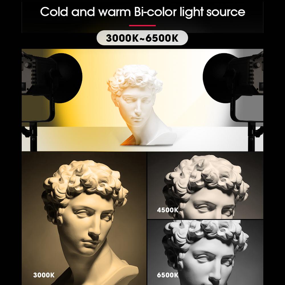 Manbily CFL-200Bi 200 Вт светодиодный студийный видеосвет непрерывного света 3000K-6500K для фотосъемки COB Light