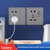 Серый настенный 13A UK разъем с зарядным устройством Type-C и USB