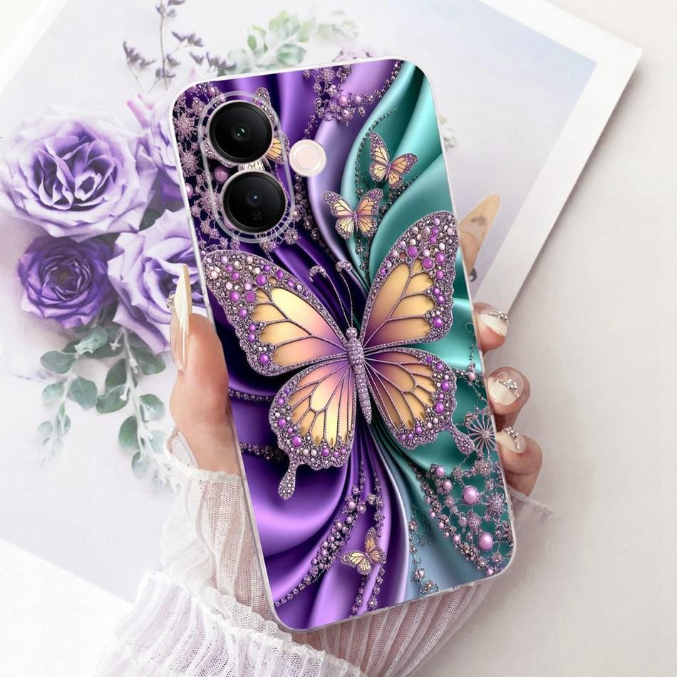 For Vivo V60 Lite 4G 5G Cute Flower Butterfly Cat Painted Case For Vivo V60 V60lite V2530 V2511 Soft Silicone TPU Phone Cases