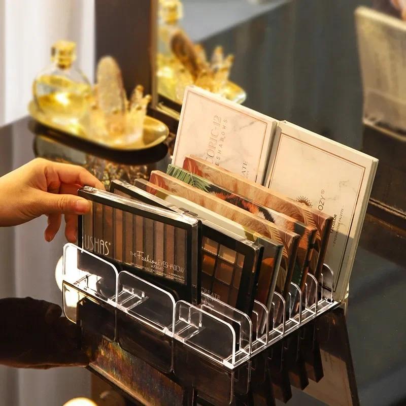Новый органайзер для палитры теней для век, лоток для хранения пудры, косметическая стойка, инструменты для макияжа, отсек-держатель для женщин, органайзер для макияжа