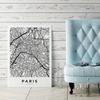 Плакат карта Париж план города