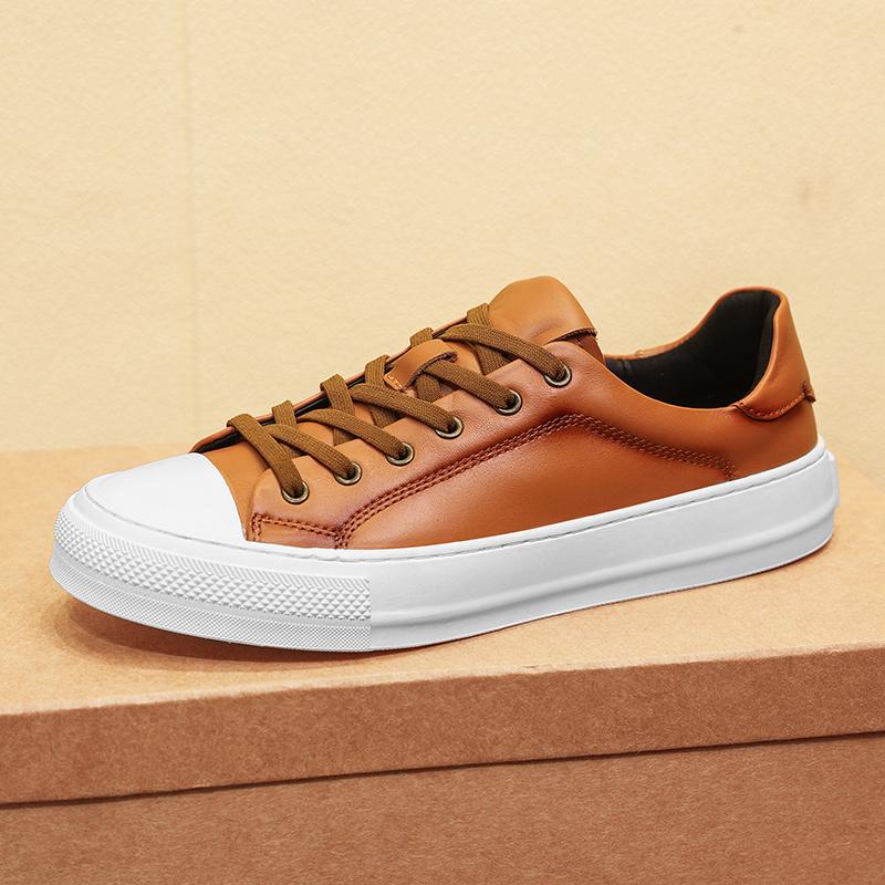 Мужские кеды для скейтборда из натуральной кожи, мужские удобные универсальные повседневные спортивные туфли для скейтборда, весенняя мода, дышащие кроссовки для ходьбы