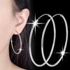 Gorgeous Exaggerated Big Hoop Earrings Women's Silver Plated Earring Jewelry LXY