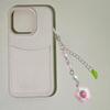 Sturdy Acrylic Beaded Phone Charm Pendant Portable Keychain with Floral Heart Versatile Fashion Accessory for Women