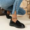 2024 Spring and Autumn Hot Selling Women's Shoes Fashionable Round Toe Solid Color Glossy Slip-on Low Heel Women's Loafers