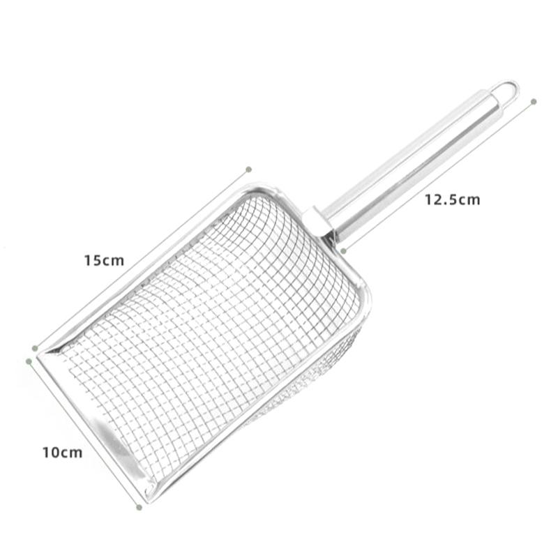 Сетка из нержавеющей стали для кошачьего туалета, прочный очиститель для туалета, угловая лопата, инструмент для уборки домашних животных, принадлежности для кошек