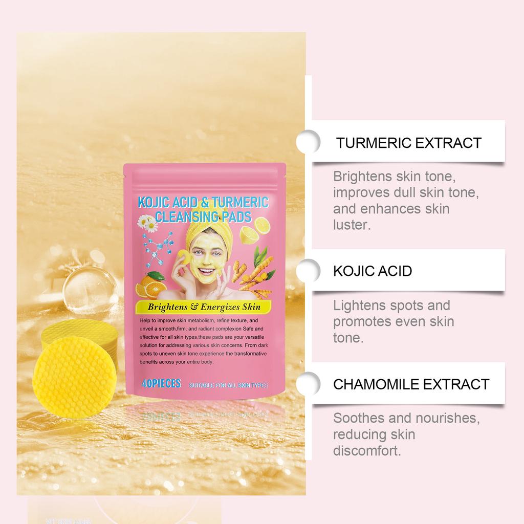 Очищающий диск с трикарбоновой кислотой куркумы Мягкий ежедневный уход за кожей Увлажнение кожи