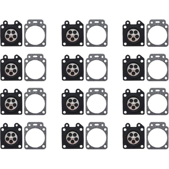 Carburetor Metering Diaphragm and Gasket Replaces Walbro 95-526 92-251 For Walbro WA WT WTA WYJ WYK WYL WYMP WZ carburetors (Pack of 12)