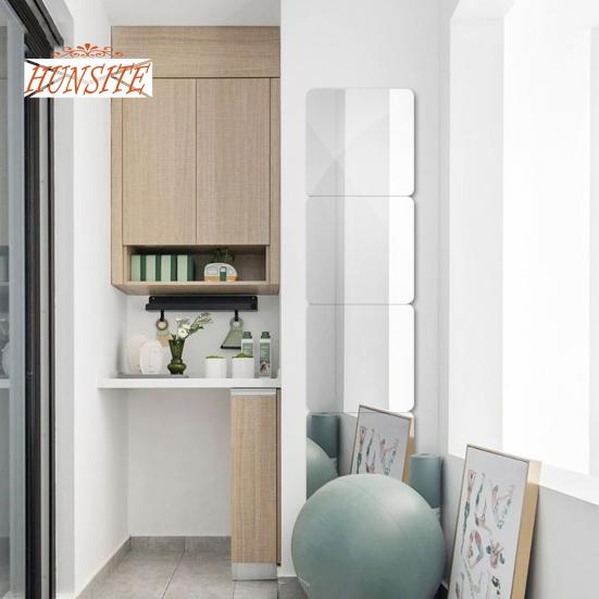 4 шт. полноразмерная наклейка на зеркальную плитку, самоклеящаяся, водонепроницаемая