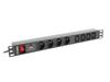 Lanberg Power Strip for RACK 1U 16A PDU 4x PL + 4x IEC C13 2m Black