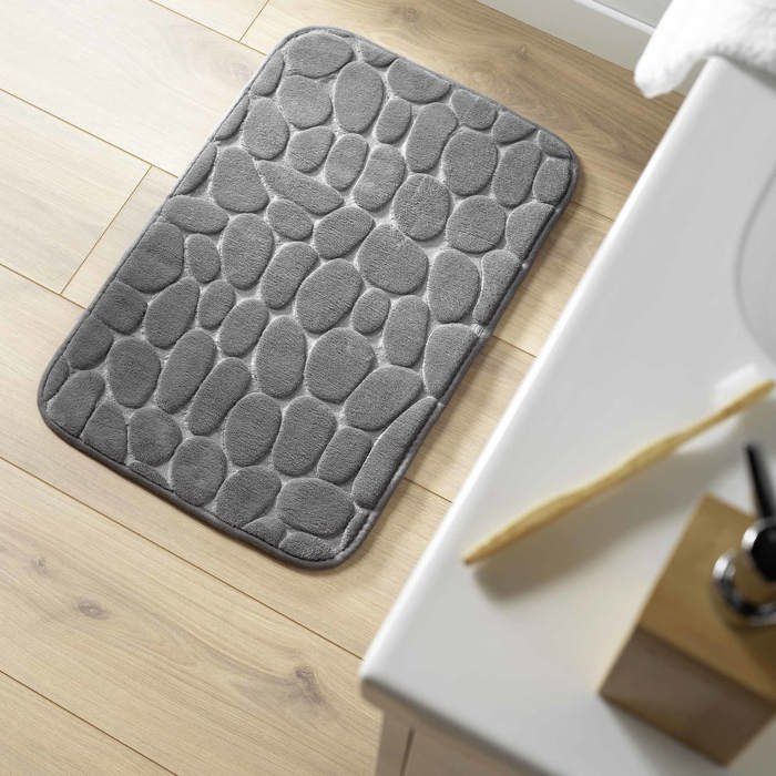 Tapis de bain - Ricochet - 50 x 80 cm - Anthracite - 100% Polyester Microfibre